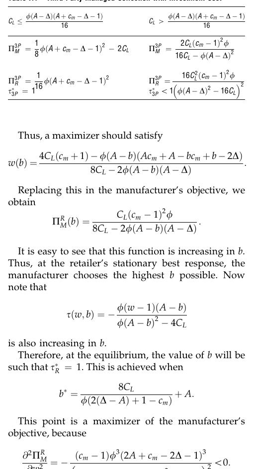 Table A4 from Atasu 等：回收成本结构与逆向渠道选择